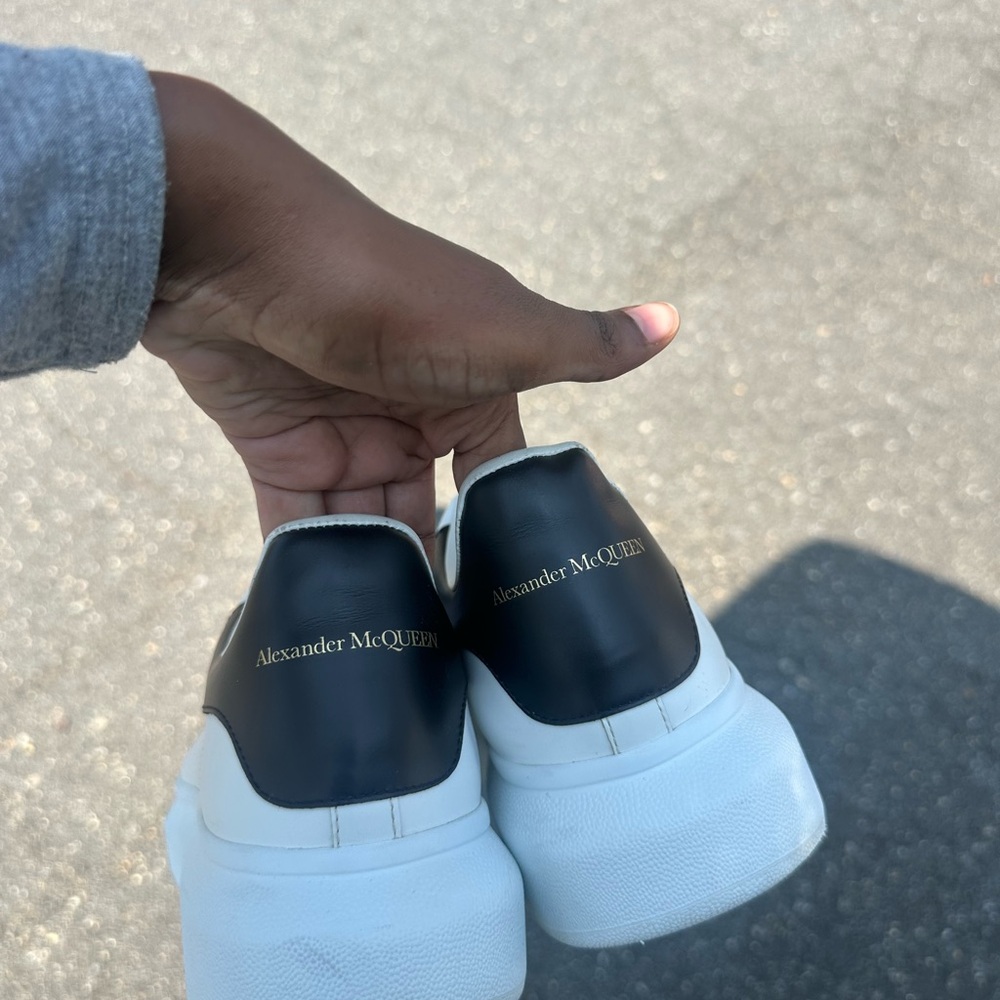 Alexander McQueen Black and White Leather Sneakers